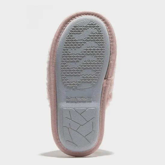 dluxe by dearfoams Girls' Happy Face Scuff Slippers - Light Pink image {3}