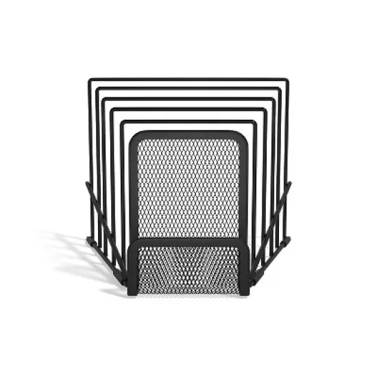 TRU RED 6 Compartment Wire Mesh Letter Holder Matte Blk TR57561-CC image {4}