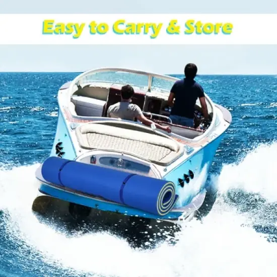 Costway 3 Layer Floating Water Pad Foam Mat Water Recreation Relaxing 9' x 6' image {4}