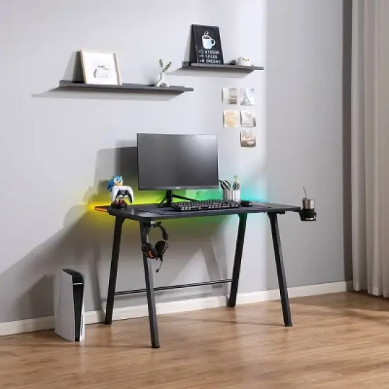 Gaming Dorm Desk with LED Lights and Headphone Holder - Room Essentials&trade; image {14}