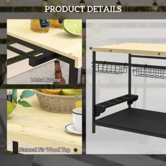 MOEPISY Outdoor Serving Cart with Wheels image {4}