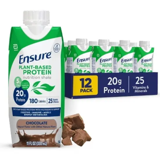 Ensure Plant-Based Protein Nutrition Shake, Chocolate, 11 fl oz, 12 Count image {5}