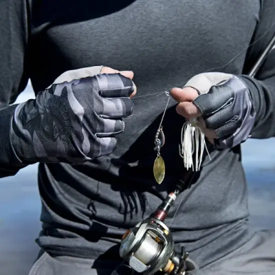 Cordova Safety Products Rock Fish Half-Finger Guide Gloves - Gray/Black image {3}