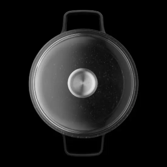 BergHOFF GEM Non-stick Stockpot, Glass Lid, Black image {3}