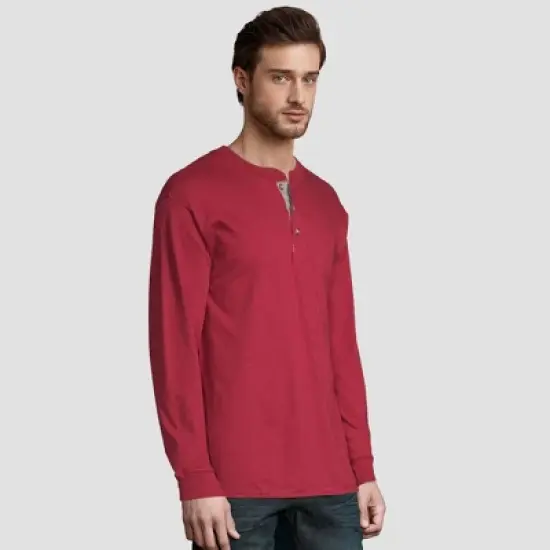 Hanes Men's Long Sleeve Beefy Henley Shirt image {2}