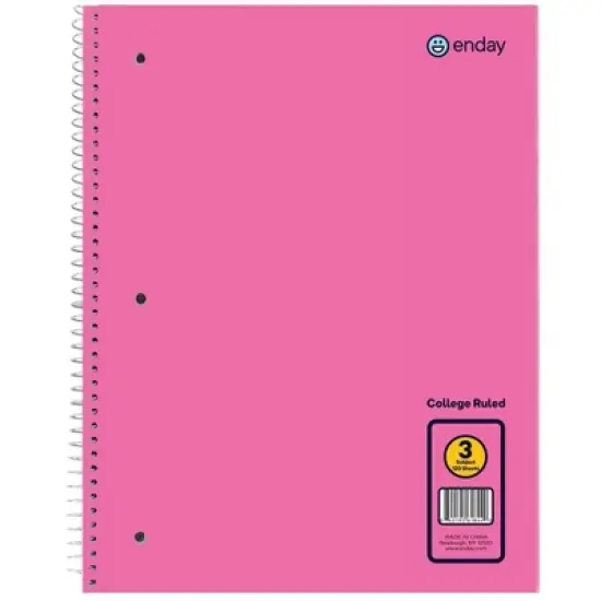 Enday 3-Subject Spiral Notebook Collage Ruled - 120 Sheets image {6}