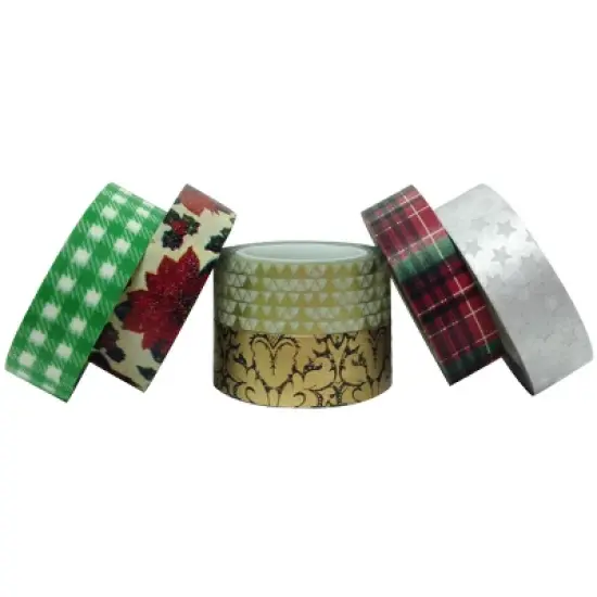 Wrapables Japanese Washi Masking Tape, Christmas Collection (Set of 6) image {6}