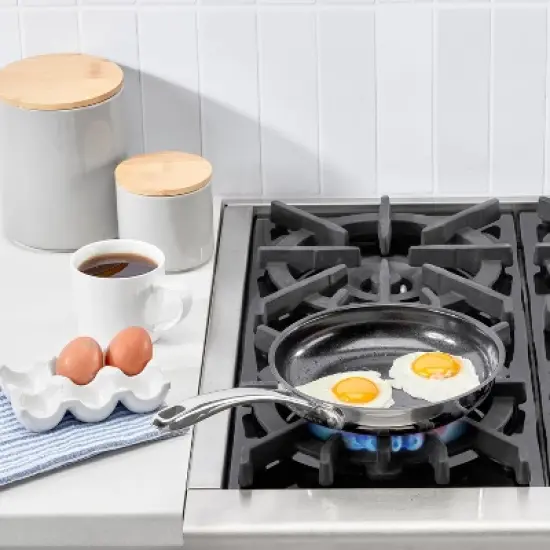 Cuisinart 8" Classic Stainless Ceramic Nonstick Skillet: Dishwasher-Safe, Even-Heating, Induction Compatible image {2}