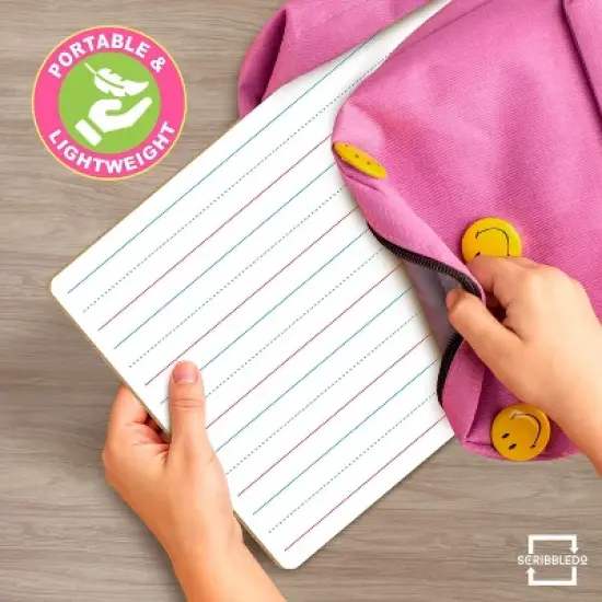 SCRIBBLEDO Ruled Lined Dry Erase Board 9"x12" Pack of 10 image {5}