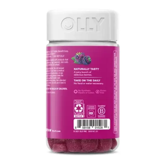 OLLY Probiotic Gummies for Immune & Digestive Support - Bramble Berry - 80ct image {4}