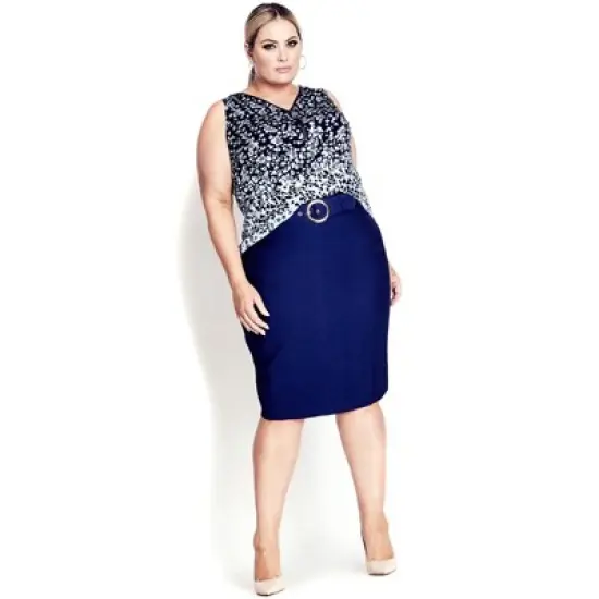 Women's Plus Size Liana Border Top - blues | AVENUE image {2}
