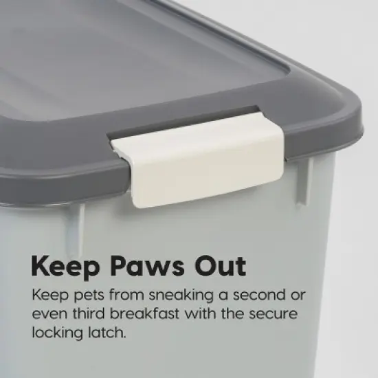 IRIS USA Dog Food Storage Container with Wheels, 2-Cup Scoop, Gray/Dark Gray image {7}