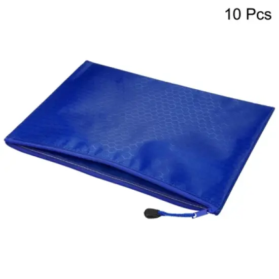 Unique Bargains Waterproof Cloth Zipper Home Office Travel File Bags 10 Pcs image {2}