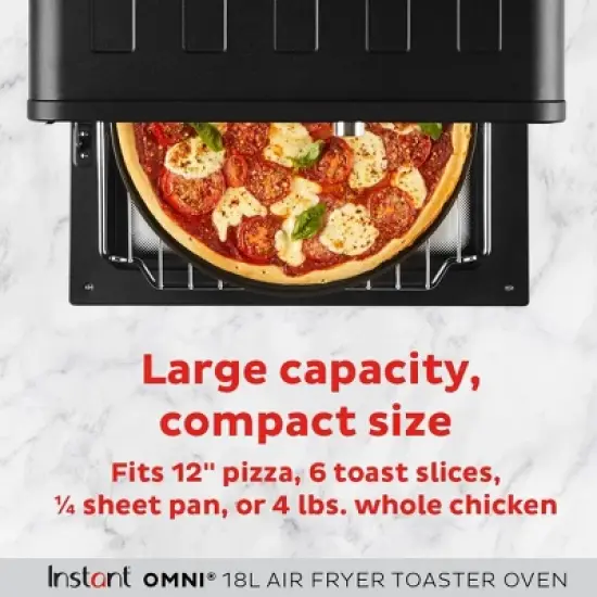 Instant Pot Omni 6-Slice Air Fryer Toaster Oven, Exclusive Bonus Pizza Pan Accessory: 1800W, Dishwasher-Safe, Includes Pizza Pan & More image {3}