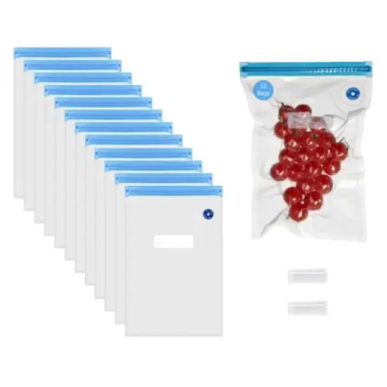 Basicwise Handheld Vacuum Sealer with Reusable Bags &ndash; Airtight Food Storage, Sous Vide, Fridge Prep & Kitchen Organization image {7}