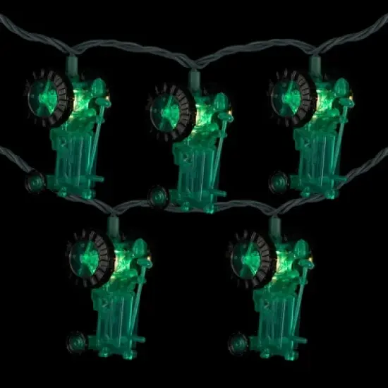 Northlight 10 Green Tractors Clear White String Light Set - 6' Green Wire image {2}
