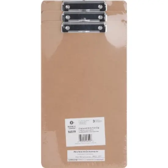 Business Source Clipboard Flat Clip Legal 3/PK Brown 16519 image {1}