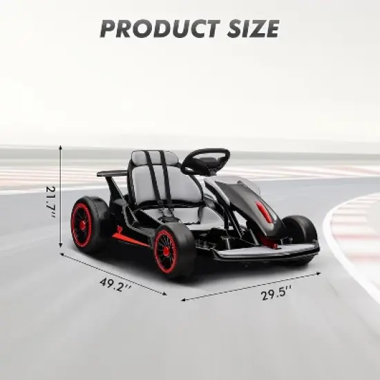 Go Kart for Kids, 24V Drift Kart with 2X200W Strong Motor, 7AH Big Battery, Electric Pedals, Electric Go Kart Outdoor Race Toy image {3}