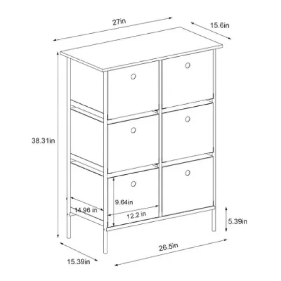 Fabric 6-Bin Tall Vertical Dresser Black Frame - Room Essentials&trade; image {6}