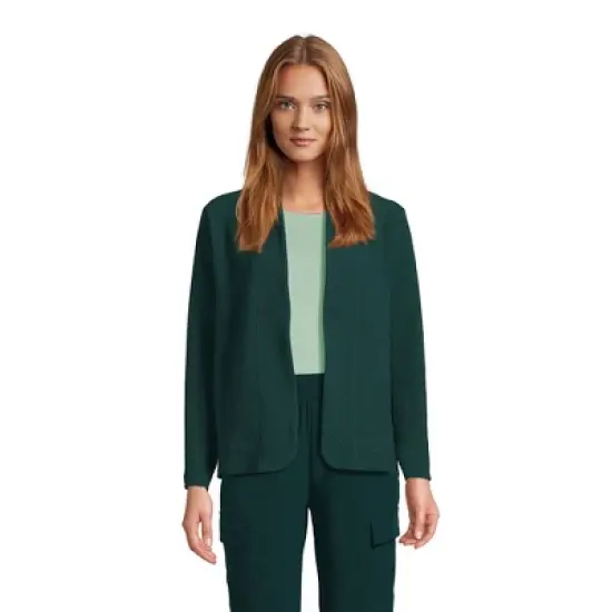 Lands' End Women's Long Sleeve Textured Pique Cardigan image {1}