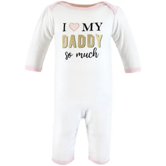 Hudson Baby Infant Girl Cotton Coveralls, Daddys Princess image {3}