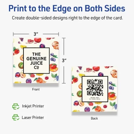 Avery Printable Square Cards, 3" x 3", Matte Ivory, 60ct image {5}