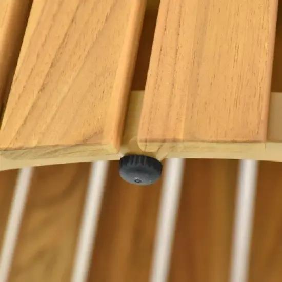 Circular Planked Wood Outdoor Dining Set 4 Ergonomic Woven Armchairs with Radial Pedestal Base image {7}