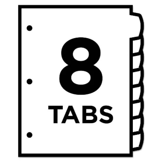 Avery Big Tab Large White Label Tab Dividers 8-Tab Letter 14441 image {5}