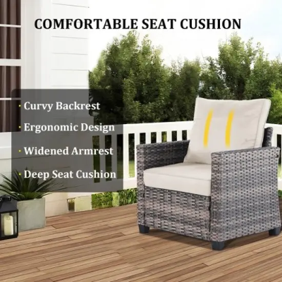 Yardgrace 6-Piece All-Weather Wicker Sofa Set with Storage Coffee Table image {4}