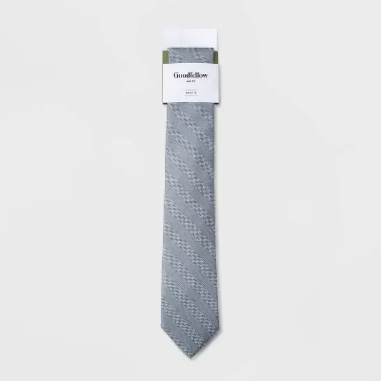 Men's Non Solid Striped Tie - Goodfellow & Co&trade; Silver image {1}