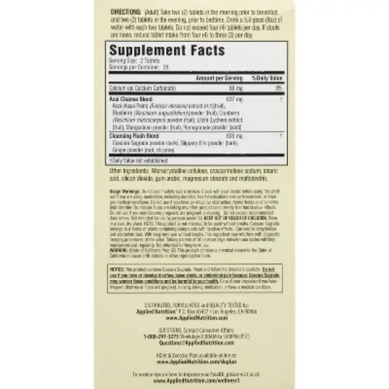 Applied Nutrition 14-Day Cleanse Dietary Supplement Tablets - Acai Berry - 56ct image {3}