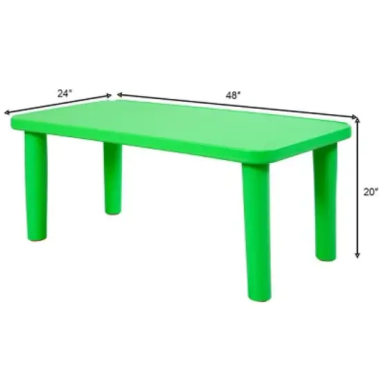 Costway Kids Portable Plastic Table Learn and Play Activity School Home Furniture Green image {1}