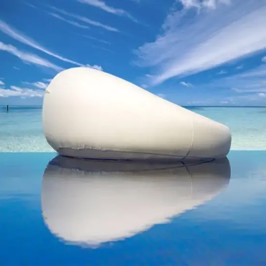 California Sun Cucciolo Round Luxury Inflatable Fabric Sun Lounger Pool Float Chaise image {2}