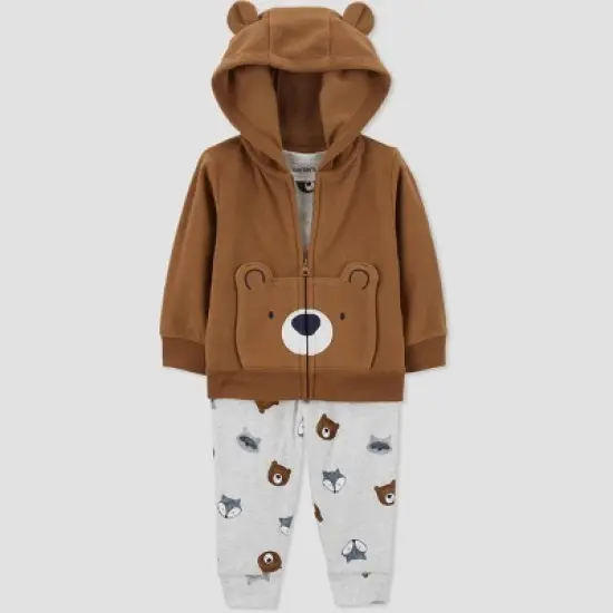 Carter's Just One You&reg; Baby Boys' Bear Cardigan & Bodysuit Set - Brown image {1}