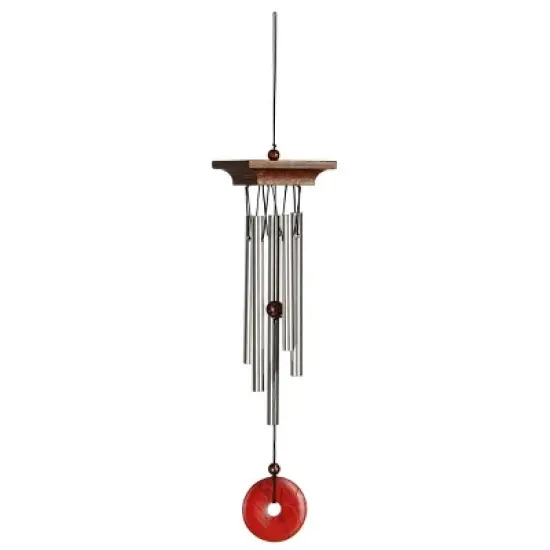 Woodstock Wind Chimes For Outside, Garden D&eacute;cor, Outdoor & Patio D&eacute;cor, Woodstock Red Jasper Chime Silver Wind Chimes image {7}
