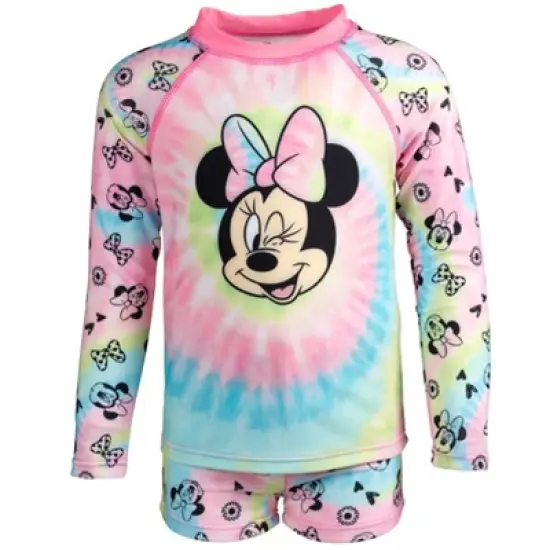 Disney Minnie Mouse Toddler Girls Rash Guard and Swim Shorts Set Infant to Little Kid image {4}