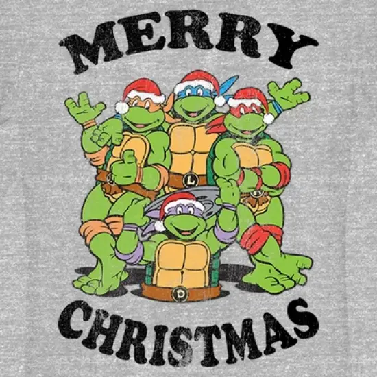Junior's Teenage Mutant Ninja Turtles Distressed Merry Christmas T-Shirt image {1}
