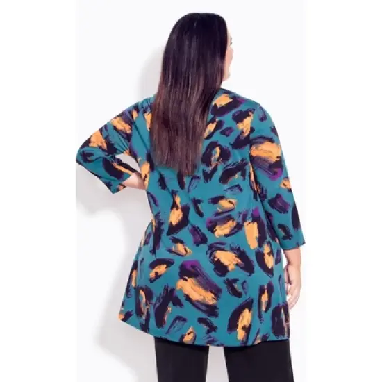 Women's Plus Size Harriet Tunic - blue animal | EVANS image {1}