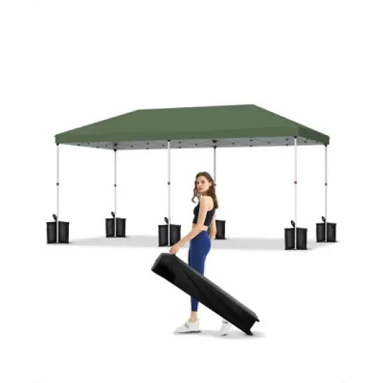 10x20 Pop Up Canopy - 1 Min Setup, 3 Height Adjustments w/Sandbags, UV Protection for Camping, Beach, Parties image {10}