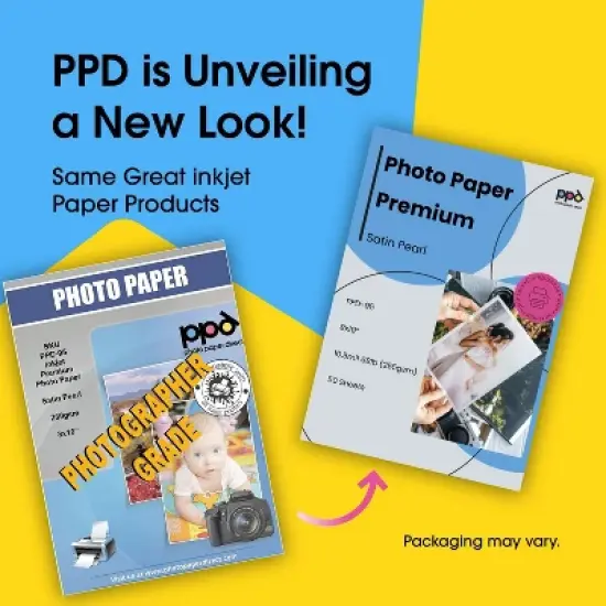 PPD Satin Photo Paper 8x10" 50 sheets 255 gsm for Inkjet Printers image {1}
