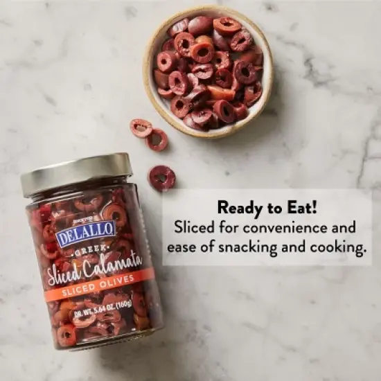 DeLallo Greek Sliced Kalamata Olives, 5.64 oz. Jar, (3 Pack) image {5}