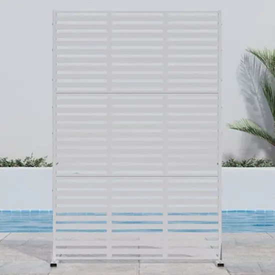 PexFix 72 in. H x 47 in. W White Outdoor Metal Privacy Screen Garden Fence Wall Applique image {5}