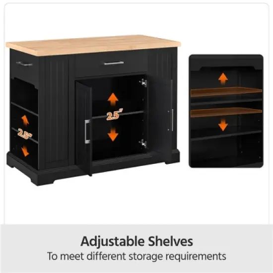 Yaheetech 36&Prime; H Wooden Kitchen Island Modern Storage Cabinet with Drawer image {4}