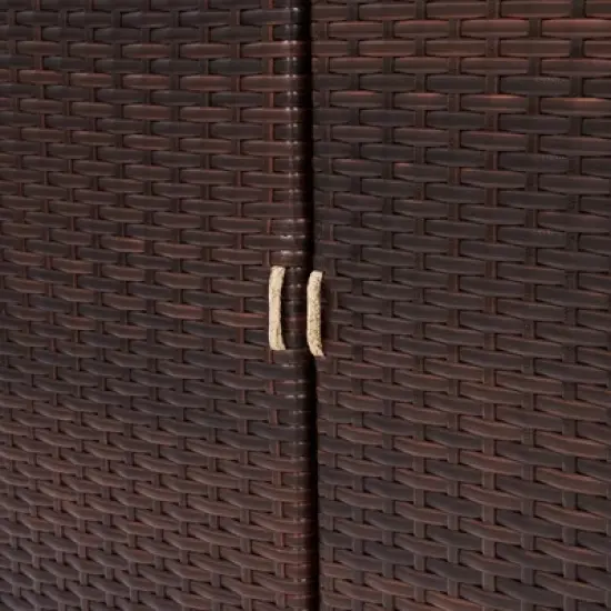 Teamson Home 39.5" Veronica Rolling Outdoor PE Rattan Bar Cart with Storage, Brown image {8}