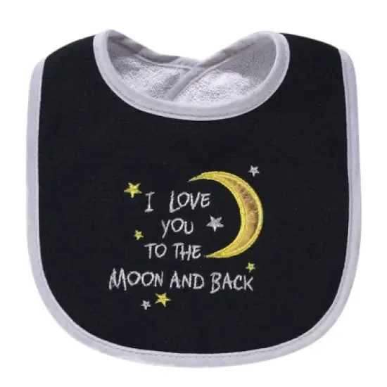 Hudson Baby Infant Cotton and Polyester Bibs 10pk, Moon And Back, One Size image {10}