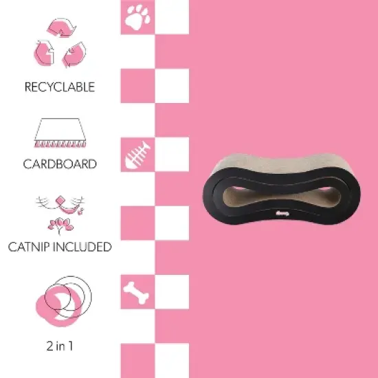 THE LICKER STORE Suvi Modern Cardboard Infinity 2-in-1 Lounge Bed Cat Scratcher with Catnip image {2}