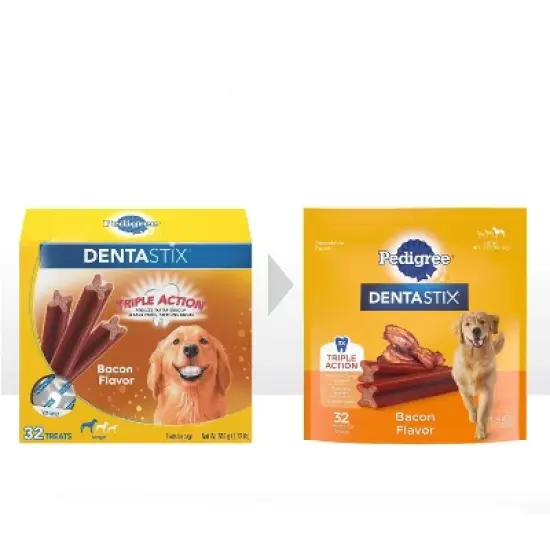 Pedigree Dentasix Bacon Large Dry Dental Dog Treats Value Pack - 40ct image {3}