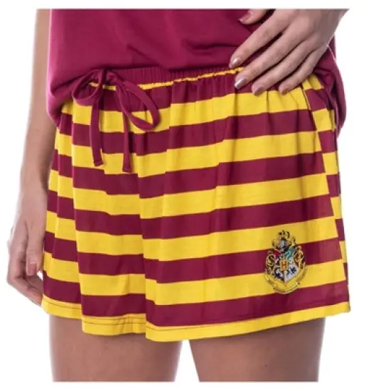 Harry Potter Women's Hogwarts Castle Shirt and Shorts Pajama Set - All 4 Houses image {3}